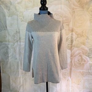 Aspen chevron pattern funnel neck sweater size M